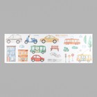 Наклейка пластик интерьерная цветная "Городской транспорт" 30х90 см