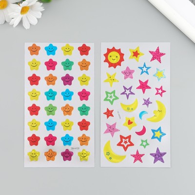 Наклейка пластик «Ночное небо», 9.5×17.5 см, МИКС