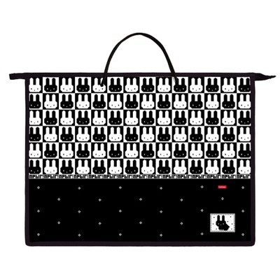 Папка для чертежей и рисунков А3, 460×345×50 мм, с ручками пластиковая, молния сверху, Hatber «Кролик Пиксель»