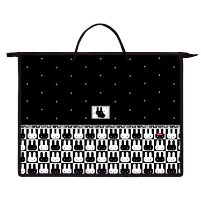 Папка для чертежей и рисунков А3, 460 х 345 х 50 мм, с ручками пластиковая, молния сверху, Hatber "Кролик Пиксель"