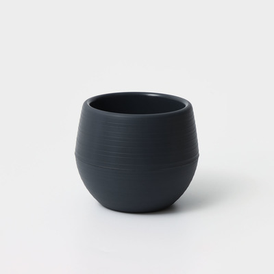 Горшок для цветов с поддоном «Япония», 450 мл, d=12 см, h=10 см, пластиковый, графитовый