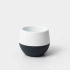 Горшок для цветов с поддоном «Япония», 450 мл, d=12 см, h=10 см, пластиковый, бело-графитовый - Фото 1