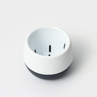 Горшок для цветов с поддоном «Япония», 450 мл, d=12 см, h=10 см, пластиковый, бело-графитовый - Фото 2