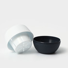 Горшок для цветов пластиковый «Япония», 450 мл, d=12 см, h=10 см, цвет белый-графитовый - Фото 3