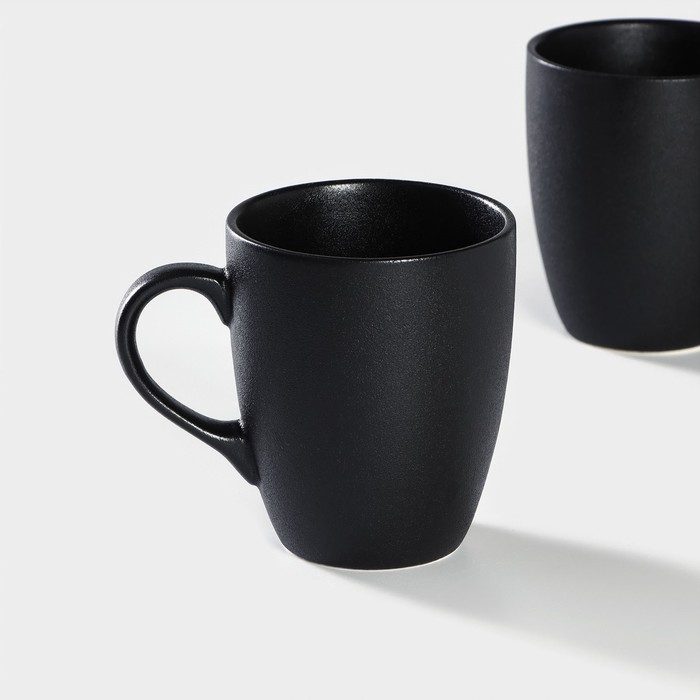 УЦЕНКА Набор кружек Magistro Carbon, 2 шт, 380 мл, цвет чёрный - фото 115374872