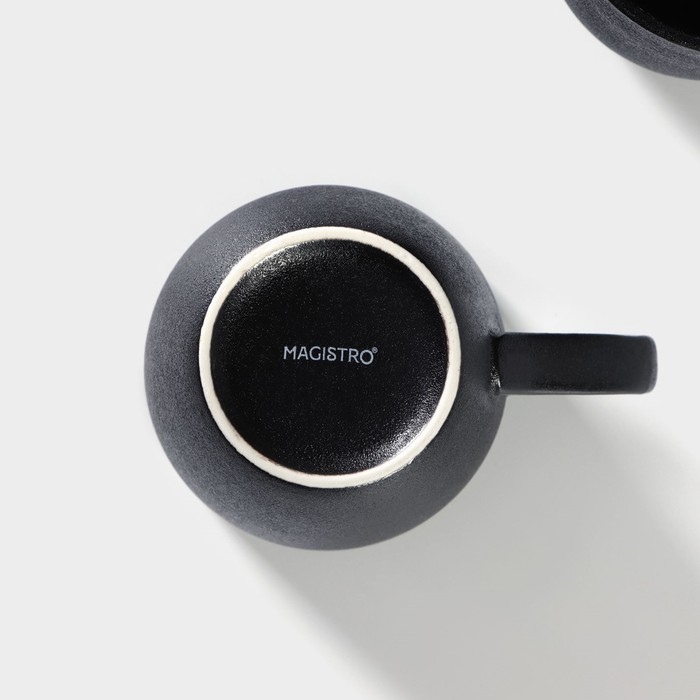 УЦЕНКА Набор кружек Magistro Carbon, 2 шт, 380 мл, цвет чёрный - фото 115374874