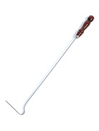 Кочерга узбекская 50/1 см, полная длина 65 см, сталь 3 мм, с узором, с деревянной ручкой - Фото 1