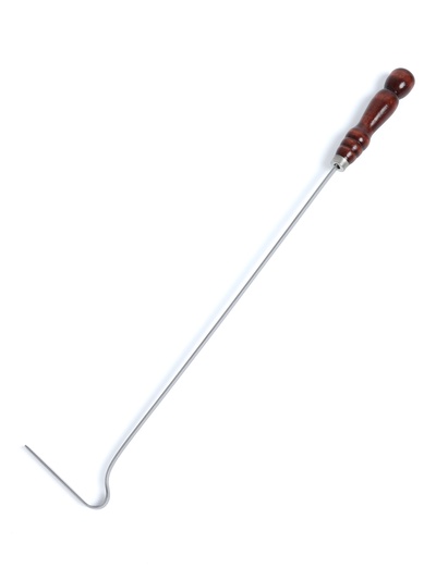 Кочерга узбекская 50/1 см, полная длина 65 см, сталь 3 мм, с узором, с деревянной ручкой