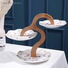 УЦЕНКА Блюдо для пирожных 3 яруса «Марбл», d=15/18/20 см, цвет белый - Фото 1