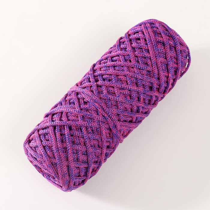 Шнур для вязания 35% хлопок,65% полипропилен 3 мм 85м/160±10 гр (Фуксия/фиолетовый)