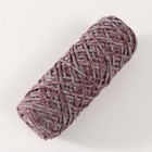 Шнур для вязания 35% хлопок,65% полипропилен 3 мм 85м/160±10 гр ( Вишня/серый) - Фото 2