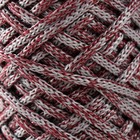 Шнур для вязания 35% хлопок,65% полипропилен 3 мм 85м/160±10 гр ( Вишня/серый) - Фото 3