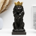 Копилка "Лев с короной" черный с золотой короной, 23см - фото 9744126