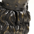 Копилка "Лев с короной и шаром лежит" черный с позолотой, 19см - фото 9744136