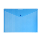 Папка-конверт на кнопке А4, 120 мкм, Calligrata, прозрачная, синяя - фото 321556396