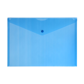 Папка-конверт на кнопке А4, 120 мкм, Calligrata, прозрачная, синяя