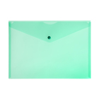 Папка-конверт на кнопке А4, 120 мкм, Calligrata, прозрачная, зелёная - фото 321556398