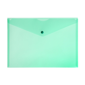 Папка-конверт на кнопке А4, 120 мкм, Calligrata, прозрачная, зелёная (комплект 10 шт)