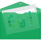 Папка-конверт на кнопке А4, 120 мкм, Calligrata, прозрачная, зелёная - Фото 3