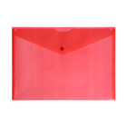 Папка-конверт на кнопке А4, 120 мкм, Calligrata, прозрачная, красная - фото 321556399