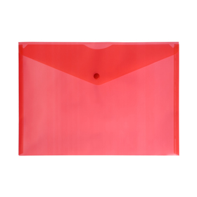 Папка-конверт на кнопке А4, 120 мкм, Calligrata, прозрачная, красная