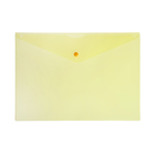 Папка-конверт на кнопке А4, 120 мкм, Calligrata, прозрачная, жёлтая - Фото 1