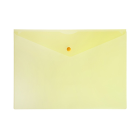 Папка-конверт на кнопке А4, 120 мкм, Calligrata, прозрачная, жёлтая (комплект 10 шт)