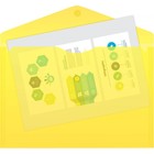 Папка-конверт на кнопке А4, 120 мкм, Calligrata, прозрачная, жёлтая - Фото 3