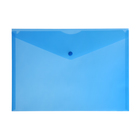 Папка-конверт на кнопке А4, 150 мкм, Calligrata, прозрачная, синяя - фото 301213014