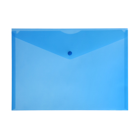 Папка-конверт на кнопке А4, 150 мкм, Calligrata, прозрачная, синяя