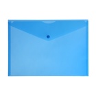 Папка-конверт на кнопке А4, 150 мкм, Calligrata Standard, прозрачная, синяя - Фото 3