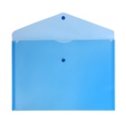 Папка-конверт на кнопке А4, 150 мкм, Calligrata Standard, прозрачная, синяя - Фото 4