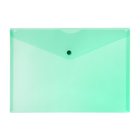 Папка-конверт на кнопке А4, 150 мкм, Calligrata, прозрачная, зелёная - фото 321556402