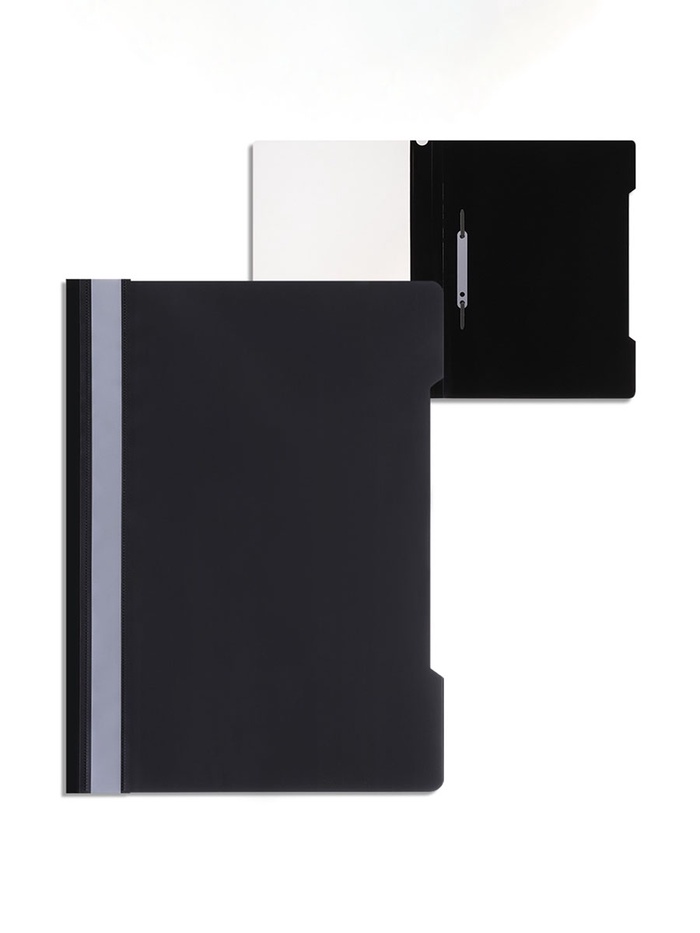Папка - скоросшиватель Calligrata, А4.160 мкм, чёрная, прозрачный верх - Фото 1
