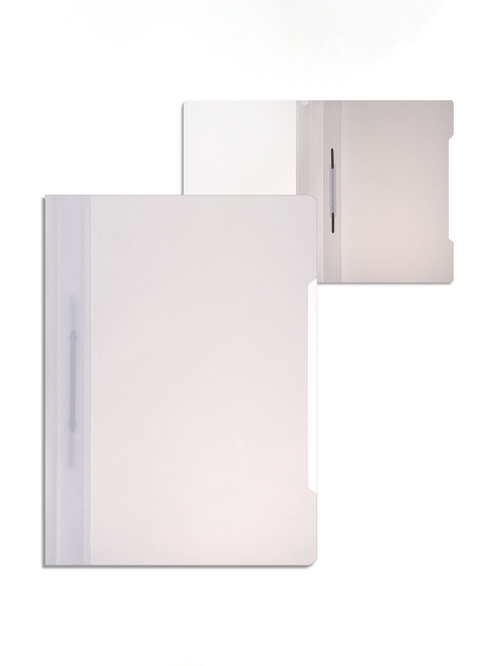 Папка - скоросшиватель Calligrata, А4.160 мкм, белая, прозрачный верх - Фото 1