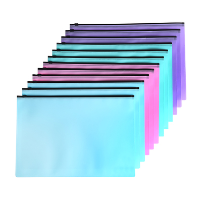 Набор папок-конвертов на ZIP-молнии A4, 150 мкм, Calligrata Pastel, полупрозрачные, 12 штук, МИКС