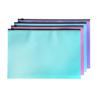 Набор папок-конвертов на ZIP-молнии A4, 150 мкм, Calligrata Pastel, полупрозрачные, 4 штуки, МИКС - фото 321511919