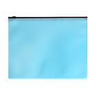 Папка-конверт на ZIP-молнии A5, 150 мкм, Calligrata Pastel, прозрачная, чёрная молния, голубая - Фото 1