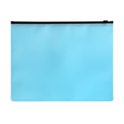 Папка-конверт на ZIP-молнии A5, 150 мкм, Calligrata Pastel, прозрачная, чёрная молния, голубая - Фото 2