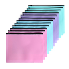 Набор папок-конвертов на ZIP-молнии A5, 150 мкм, Calligrata Pastel, полупрозрачные, 12 штук, МИКС - фото 12106392