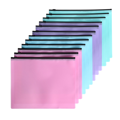 Набор папок-конвертов на ZIP-молнии A5, 150 мкм, Calligrata Pastel, полупрозрачные, 12 штук, МИКС
