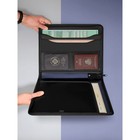 Папка на молнии А4, 2 отделения, Calligrata, 350×282×33 мм, пластик, 4 кармана, бизнес-класс, синий металлик - Фото 2