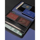 Папка на молнии А4, 2 отделения, Calligrata, 350×282×33 мм, пластик, 4 кармана, бизнес-класс, синий металлик - Фото 3