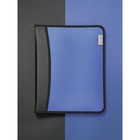 Папка на молнии А4, 2 отделения, Calligrata, 350×282×33 мм, пластик, 4 кармана, бизнес-класс, синий металлик - Фото 4