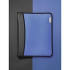 Папка на молнии А4, 2 отделения, Calligrata, 350 х 282 х 33 мм, пластик, 4 кармана, бизнес-класс, синий металлик - Фото 4