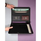 Папка на молнии А4, 2 отделения, Calligrata, 350×282×33 мм, пластик, 4 кармана, бизнес-класс, сиреневый металлик - Фото 2