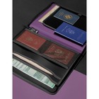 Папка на молнии А4, 2 отделения, Calligrata, 350×282×33 мм, пластик, 4 кармана, бизнес-класс, сиреневый металлик - Фото 3