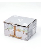 УЦЕНКА Набор керамический для специй на бамбуковой подставке BellaTenero «Герда», 3 предмета: солонка 120 мл, перечница 120 мл, сахарница с ложкой 220 мл, цвет белый - Фото 20