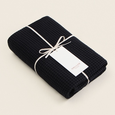 Полотенце вафельное SL HOME: Linen «Дарк Маре», 40×70 см, чёрное