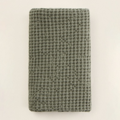 Полотенце вафельное SL HOME: Linen «Олива», 60×140 см, оливковое